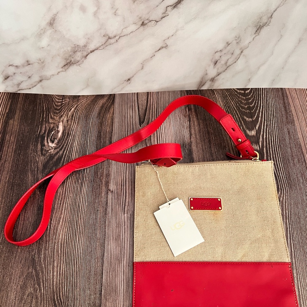 UGG Red and Tan Crossbody Bag